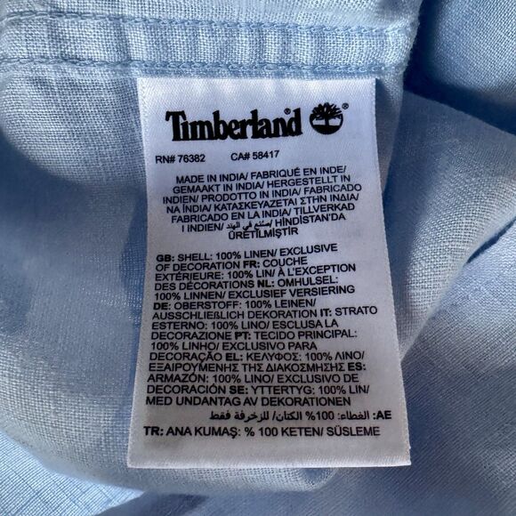 Timberland Long Sleeve Button Down Shirt Mens Size 3XL Light Blue 100% Linen - Picture 11 of 11